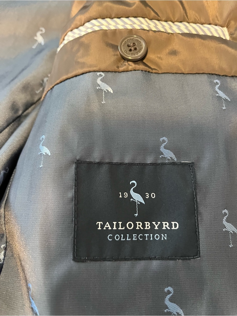 Taylorbyrd Quilted XL Brown Jacket Mens Jacket Removable Collar - Picture 10 of 10